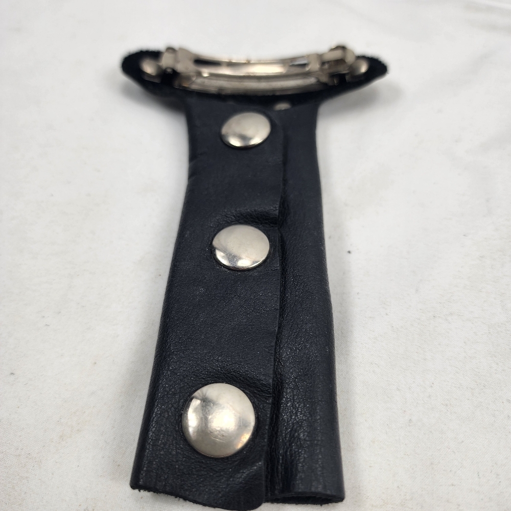 Harley Davidson Leather Pony Tail Holder and Headband Bundle - Picture 3 of 8